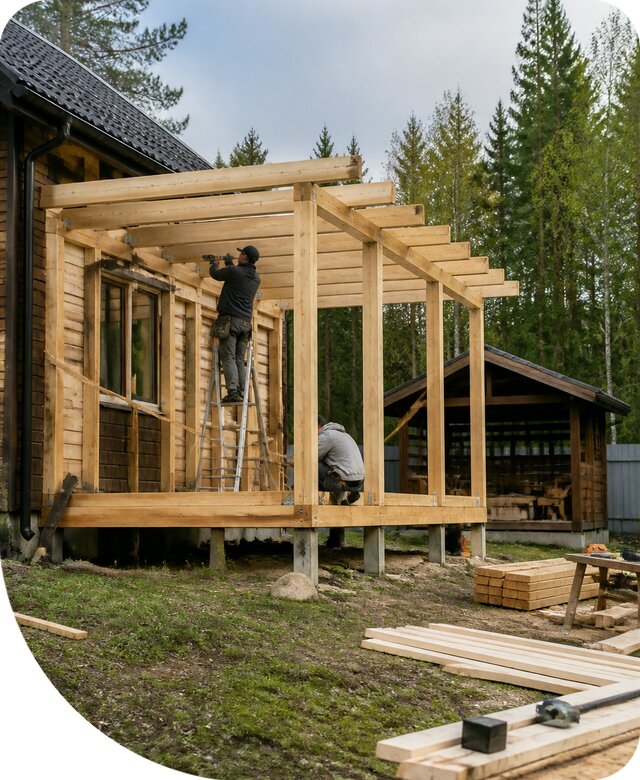 Строительство пристроек и построек на участке в Нижневартовске