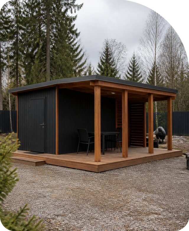 Хозблок с террасой под ключ в Нижневартовске от 466200 р. | РадиДОМА-Нжт